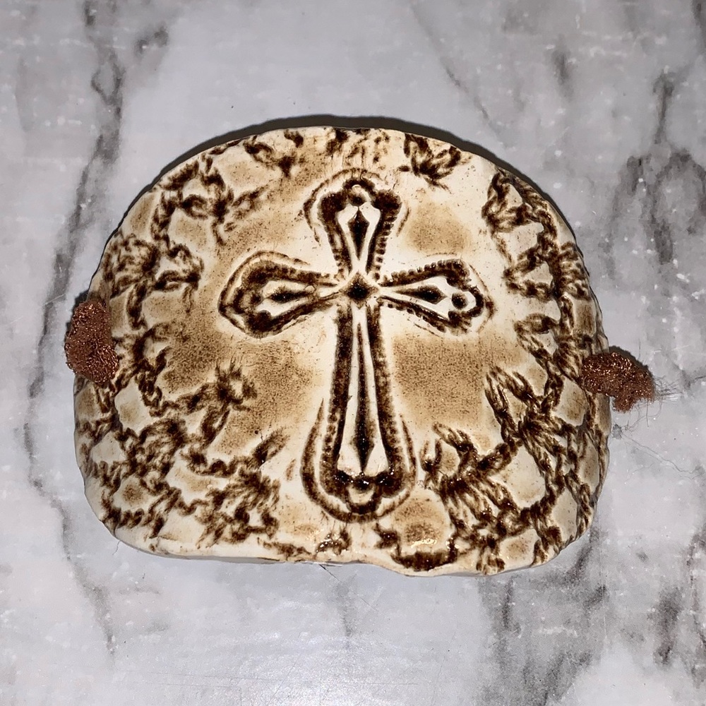Pottery cross bracelet